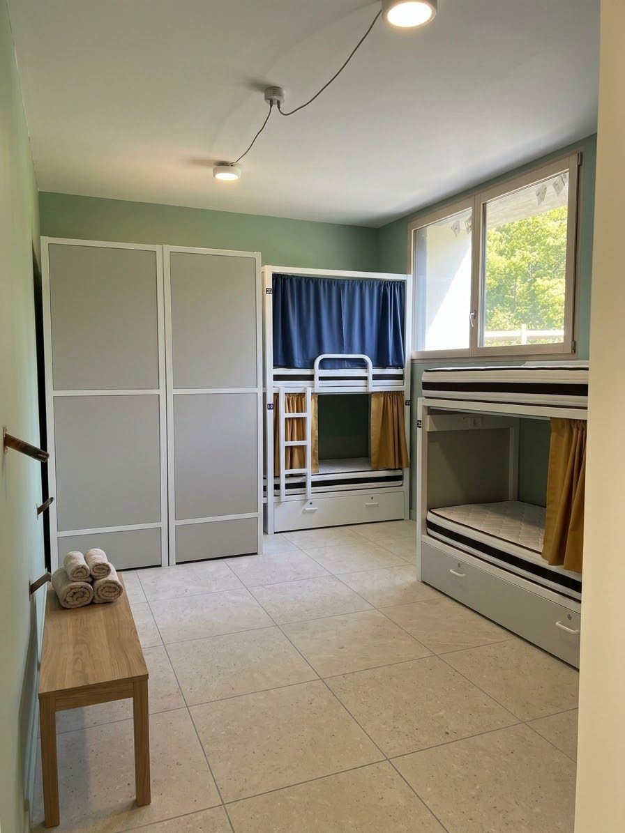 Représentation du projet : une autre chambre du gîte de groupe