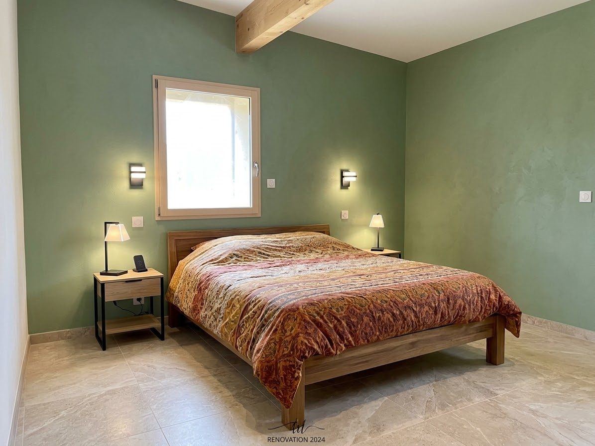 Représentation du projet : la chambre double de l’appartement sud