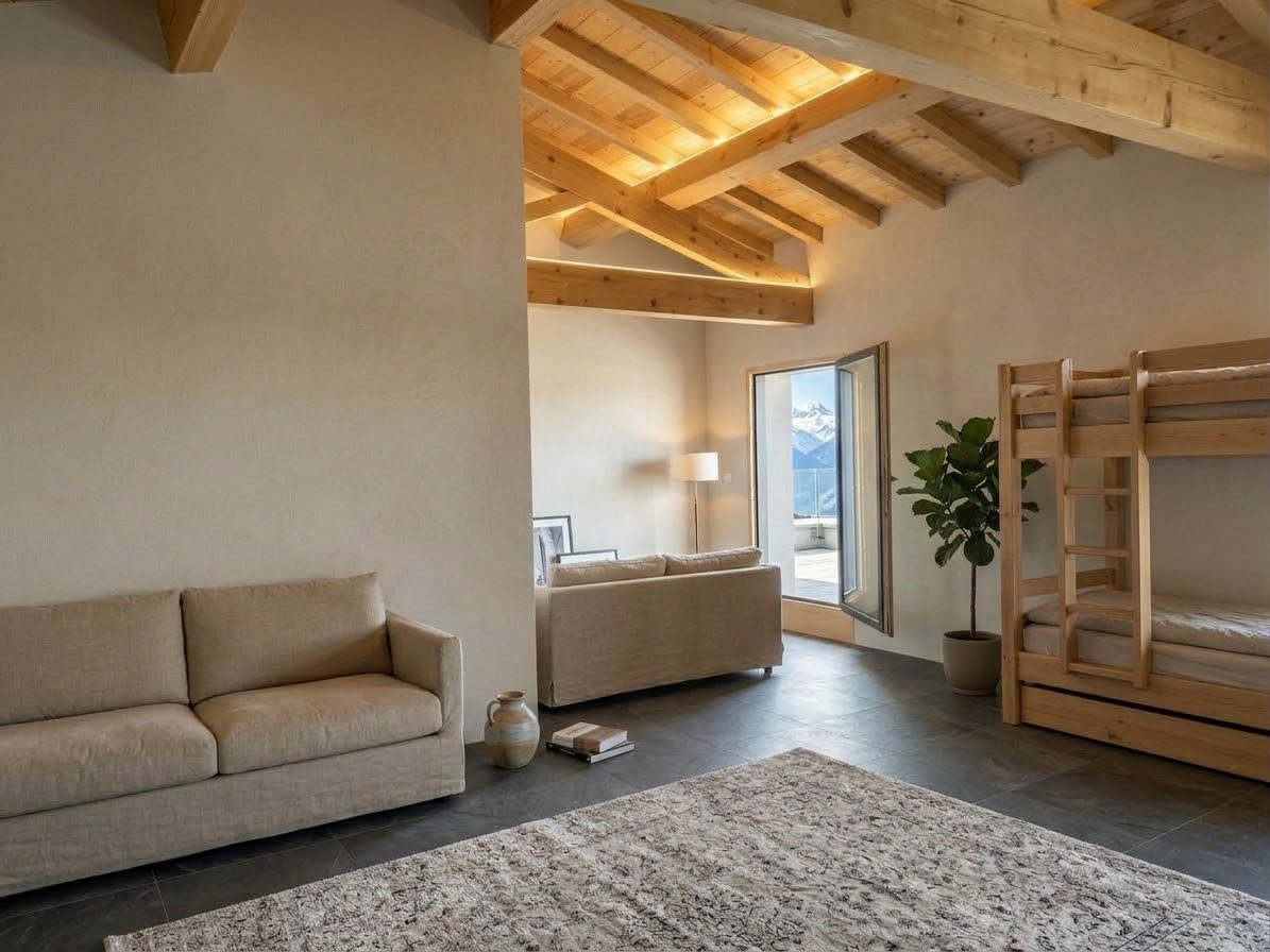 Représentation du projet : le séjour de l’appartement ouest